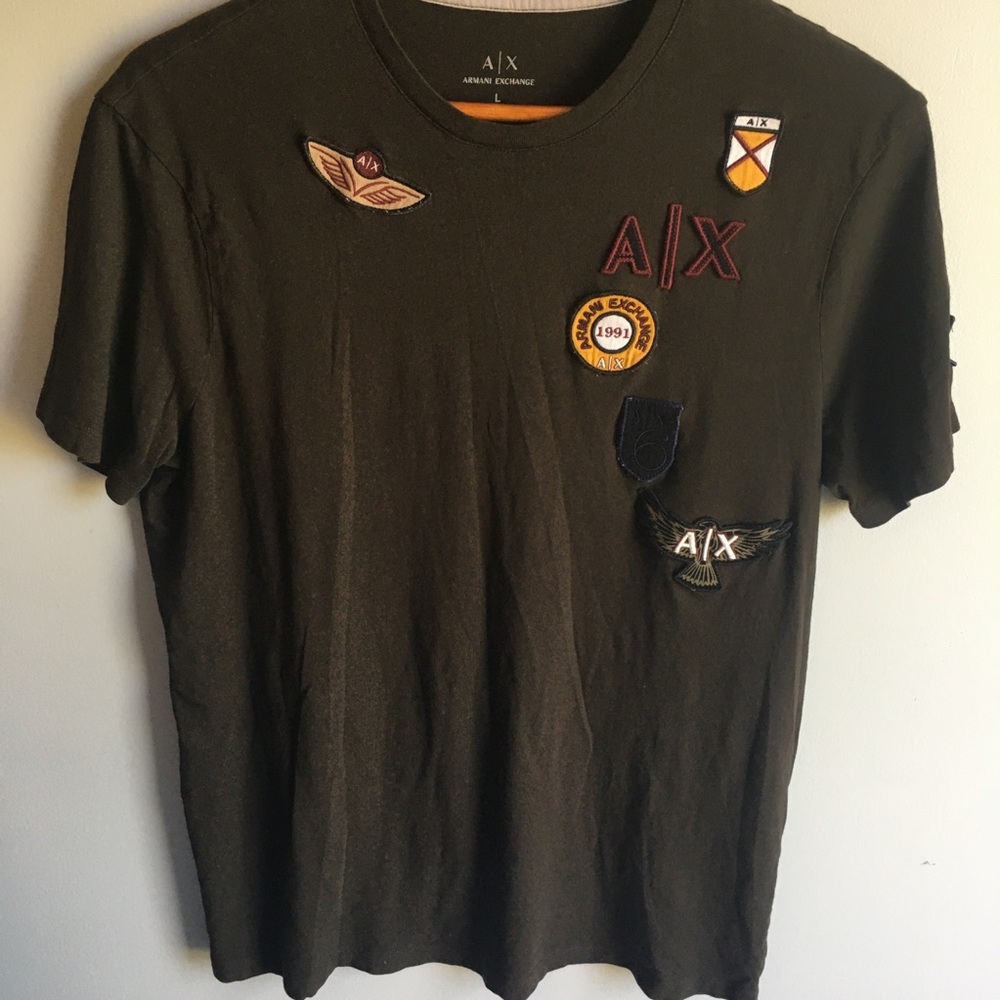Armani Exchange Men’s Vintage Patch Crew Neck Tee.